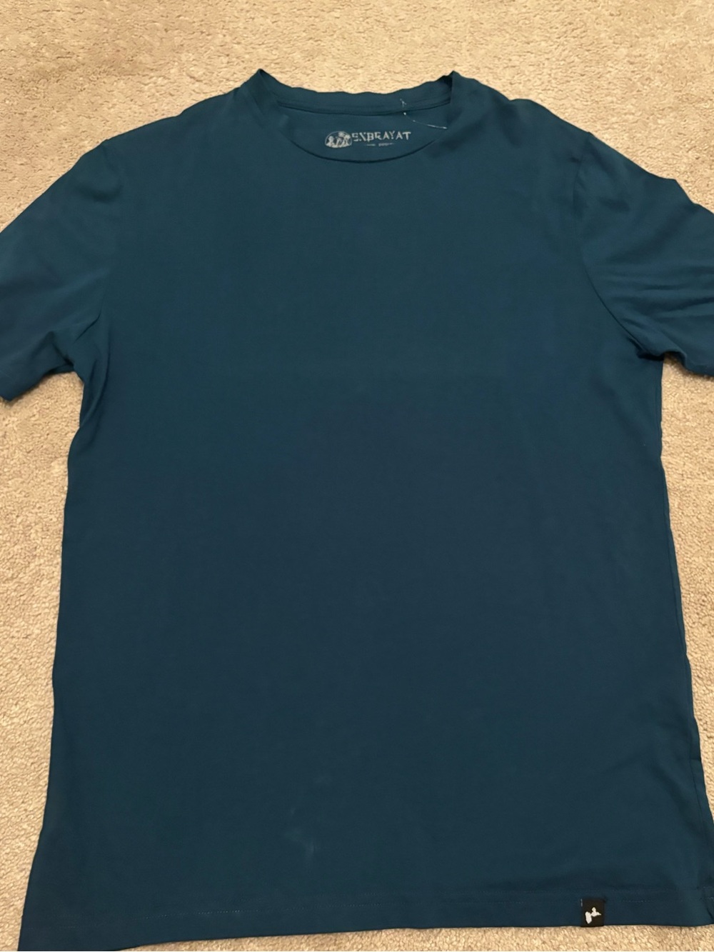Exbrayat Peruvian Cotton Men’s Medium Dark Teal Crew Neck T-Shirt From Gwada